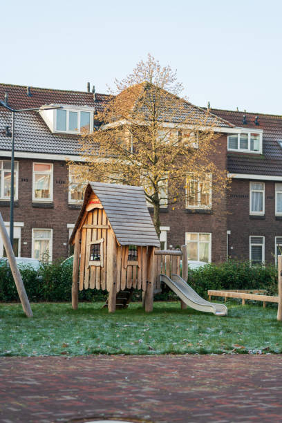 istock cold weather  in the children's park 1834825012