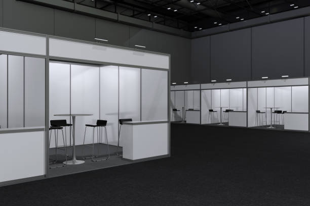 istock Exhibition stand for mockup and Corporate identity,Display design.Empty booth Design.Retail booth elements in Exhibition hall.booth Design trade show.Blank Booth system of Graphic Resources.3d Background for online Event,conference,live.3d render. 1834830393