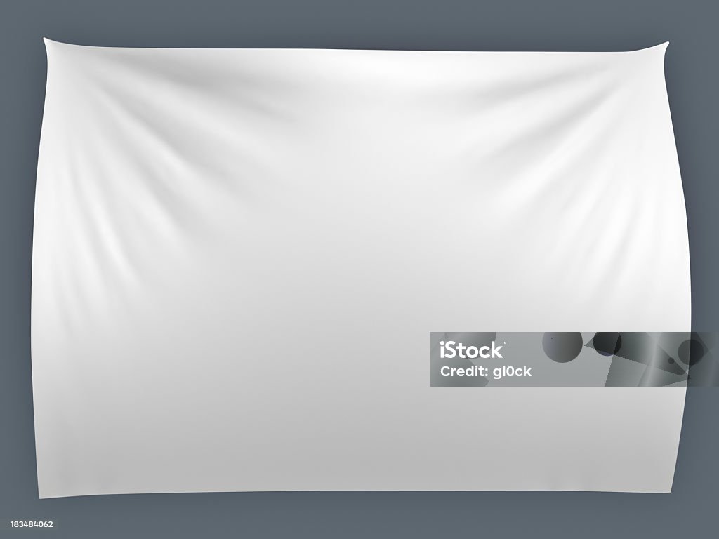 Blanco banner con pliegues - Foto de stock de Estirándose libre de derechos
