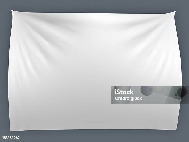 Blanco Banner Con Pliegues Foto de stock y más banco de imágenes de Estirándose - Estirándose, Textil, Arrugado