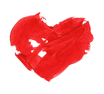 Abstract form of heart painted carelessly on white paper by blood red acrylic paint and palette knife. 
Single isolated heart shape in vector full of amazing natural imperfections! Zoom to see the details!
Original and unique graphic sign of love. 
Messy uneven and imperfect art. 
VECTOR FILE - enlarge without lost the quality! 
Perfect template for: Saint Valentine's Day,  Mother's Day,  Father's Day,  Grandmother's day,  Grandfather's day and for every occasion full of love!
