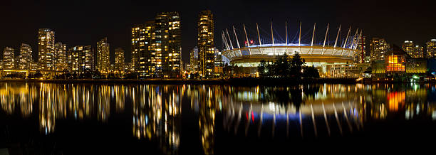 istock Vancouver BC Skyline along False Creek at Night 183485432
