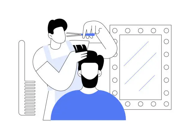 Vector illustration of Haircut isolated cartoon vector illustrations.
