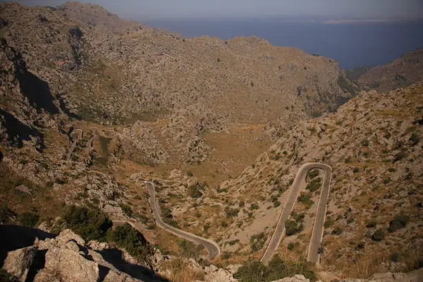 passroad on the rocky Majorca island