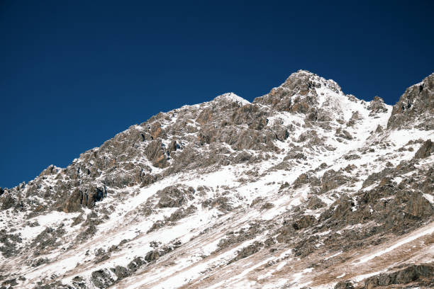 istock Close-up view of mountain peak in winter 1834896270