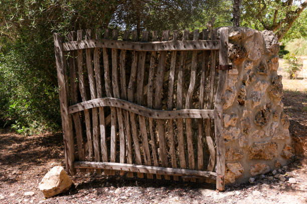 old wooden gate to a property in Spain