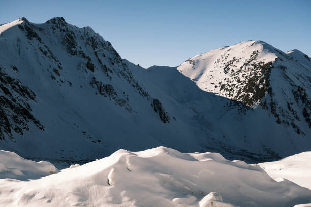 istock Saddle of mountain pass in winter 1834915344