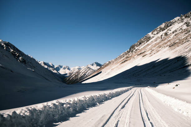 istock Wide view from Chon Ashuu mountain pass in winter 1834916984