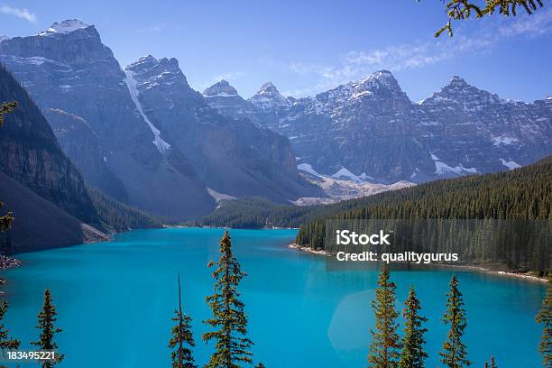 Moraine Lake Canadian Rockies Stock Photo - Download Image Now - Alberta, Backgrounds, Banff National Park