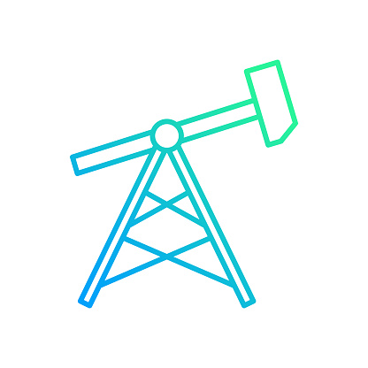 Oil-Well Gradient Line Icon. The Icon is suitable for web design, mobile apps, UI, UX, and GUI design.