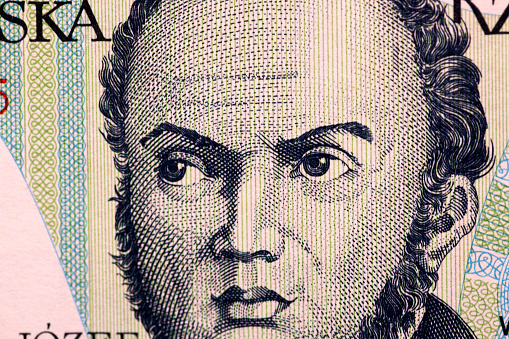 Jozef Bem a closeup portrait from old Polish money - Zloty
