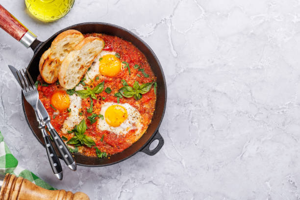 istock Delicious shakshuka breakfast in a pan 1834967538