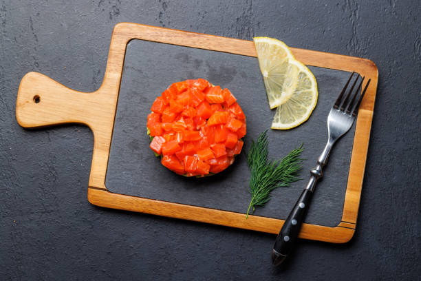 istock Delicious salmon and avocado tartare 1834968048