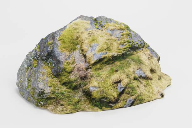 istock Realistic 3D Render of Rock with Moss 1834979393