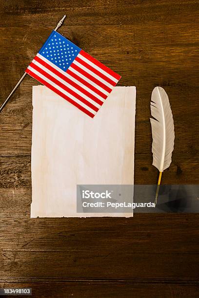 Bandiera Degli Stati Uniti La Lettera Di Vuoto E Penna Doca - Fotografie stock e altre immagini di America del Nord