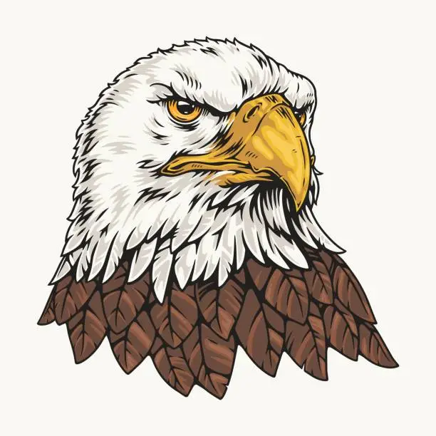 Vector illustration of American eagle vintage element colorful