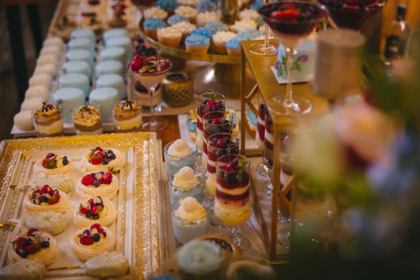 istock Delicious cakes and sweets on a table at a party 1835029903