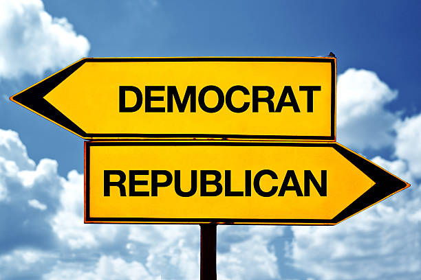 istock Democrat or republican, opposite signs 183504400