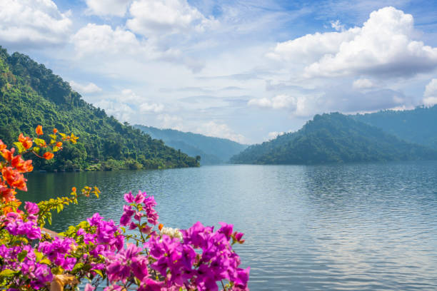 istock Scenery of Lake and mountain with blue sky. 1835047886