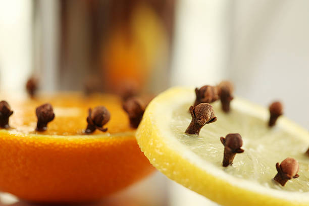 faire le whiskey - citron clou de girofle photos et images de collection