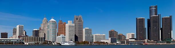 Panorama of Detroit, Michigan stock photo