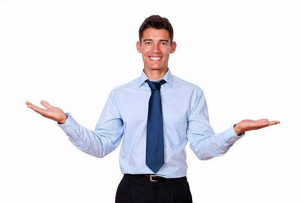 istock Attractive businessman holding up his palms 183506359