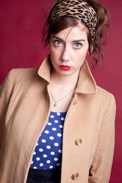 istock Young retro woman in coat 183506838