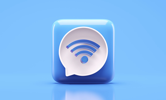 Wi-Fi icon or technology wireless internet network communication computer signal sign. Wireless technology concepts. 3d illustration