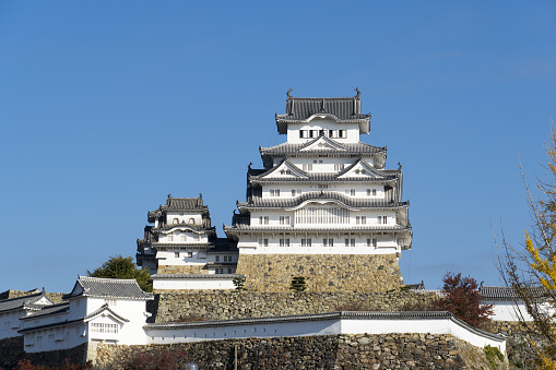 Himeji, Hyogo, Japan - Nov 22 2023 : Himeji-jo Castle, also known as White Heron Castle, a National Treasure and a Unesco World Heritage Site