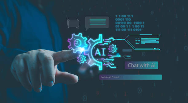 istock Ai technology, businessman show virtual graphic Global Internet connect Chat with AI, Artificial Intelligence. using command prompt for generates something, Ai, Futuristic technology transformation. 1835082367