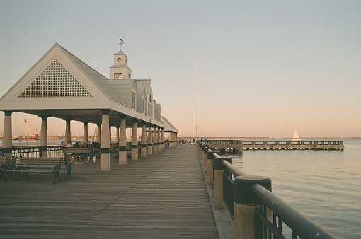 Pier and covered pavilion on the ocean