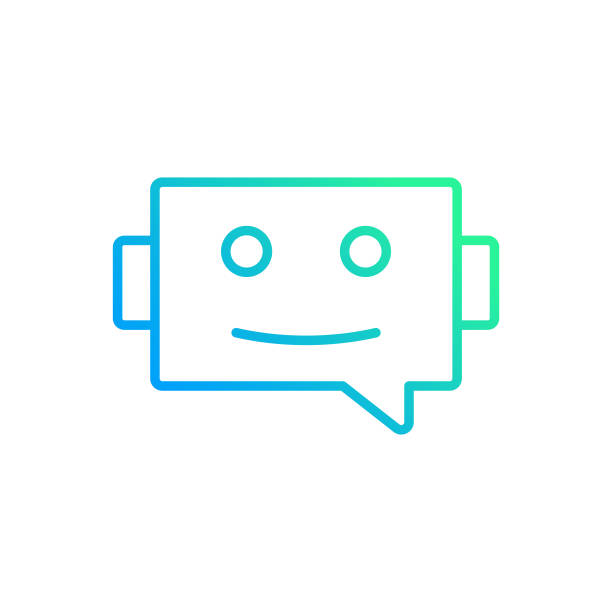 ai chatbot gradient line icon. the icon is suitable for web design, mobile apps, ui, ux, and gui design. - chat gpt stock illustrations