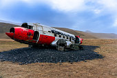 DC-3 Airplane wreck Eyvindarholt crash USA navy plane in iceland in autum