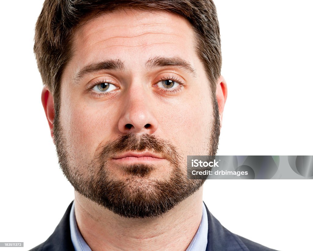 Mid Adult Male Portrait Portrait of a man on a white background. http://s3.amazonaws.com/drbimages/m/prebis.jpg 2000 Stock Photo