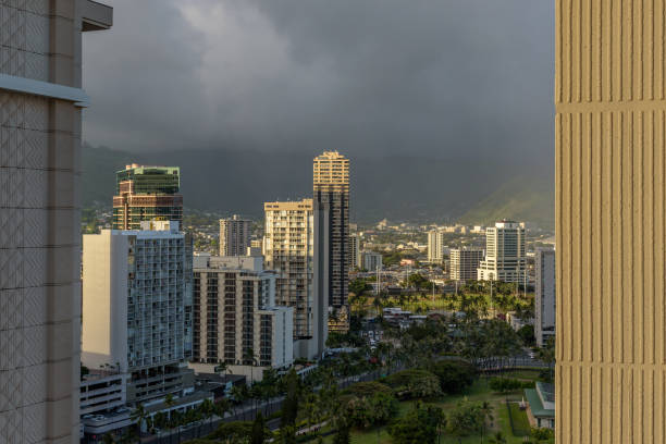 High rise buildings located in Honolulu, Hawaii