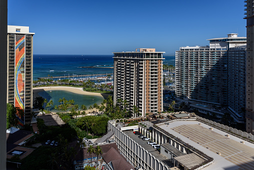 High rise buildings located in Honolulu, Hawaii
