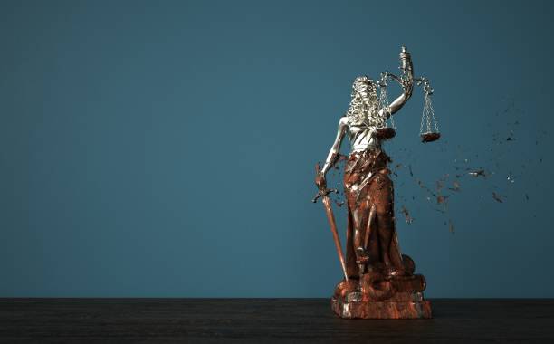 Legislative reform concept with lady justice statue. 3d illustration.