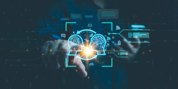 istock Ai technology, businessman show virtual graphic Global Internet connect Chat with AI, Artificial Intelligence. using command prompt for generates something, Ai, Futuristic technology transformation. 1835134499