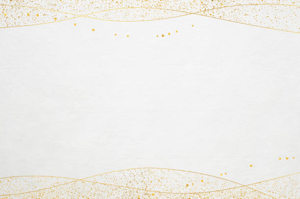 istock White Japanese Washi paper texture with classy gold pattern 1835144724