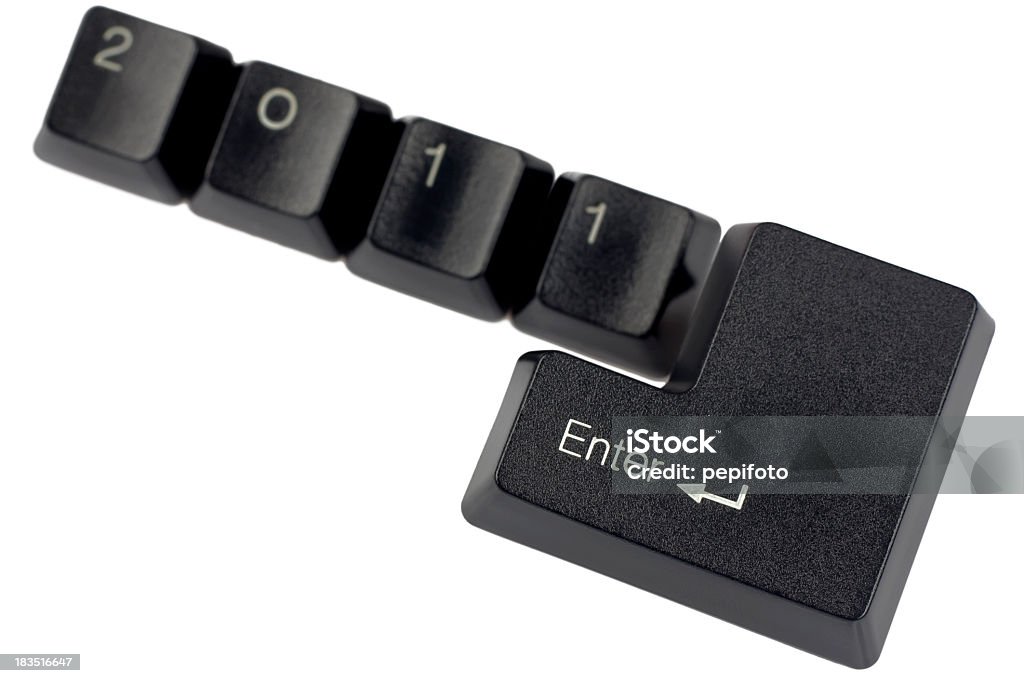 Teclado de computador com chave de 2011 - Foto de stock de A Data royalty-free