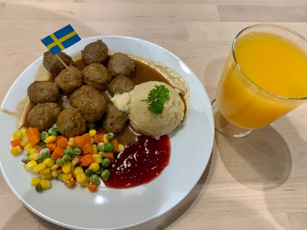 istock Meat ball dish with orange juice 1835179620