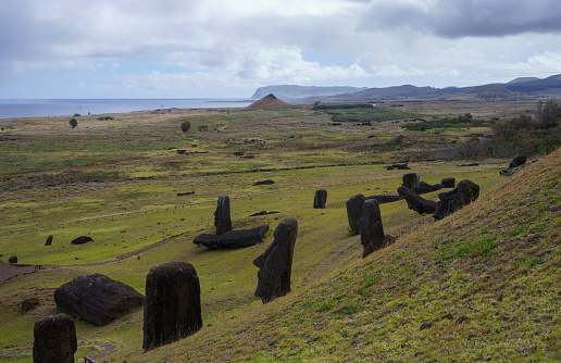 Rapa Nui Rano Raraku Moai Statues Easter Island Chile