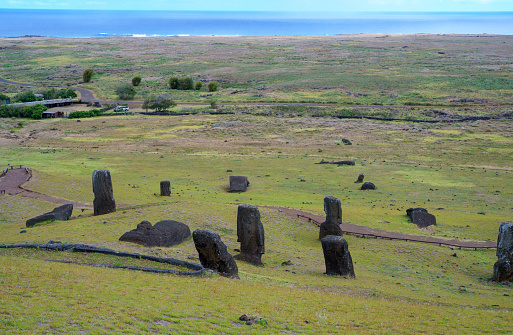 Rapa Nui Rano Raraku Moai Statues Easter Island Chile