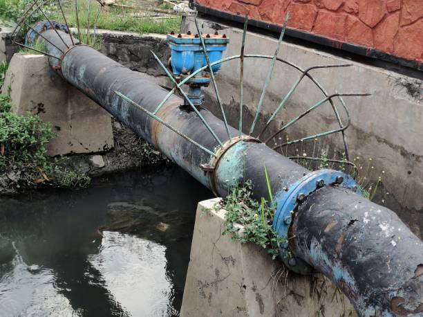 istock Water Pipes In City River 1835201971