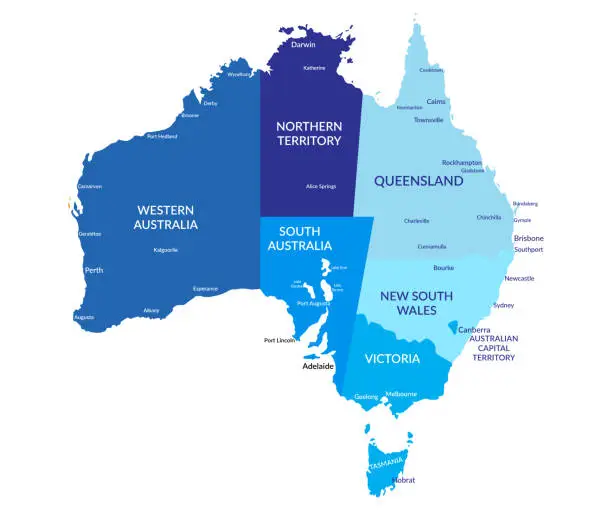 Vector illustration of Australia map.