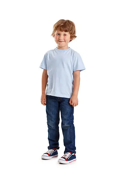 small happy boy isolated on white