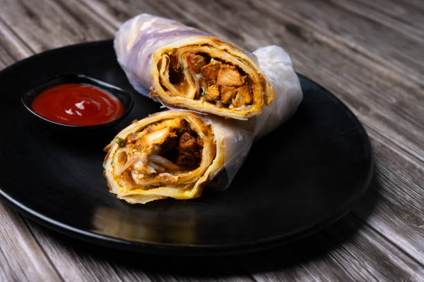 istock Serving of the chicken roll. fast food dish 1835214735