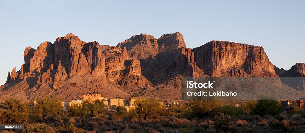 Sonnenuntergang auf der Superstition Mountains - Lizenzfrei Arizona Stock-Foto