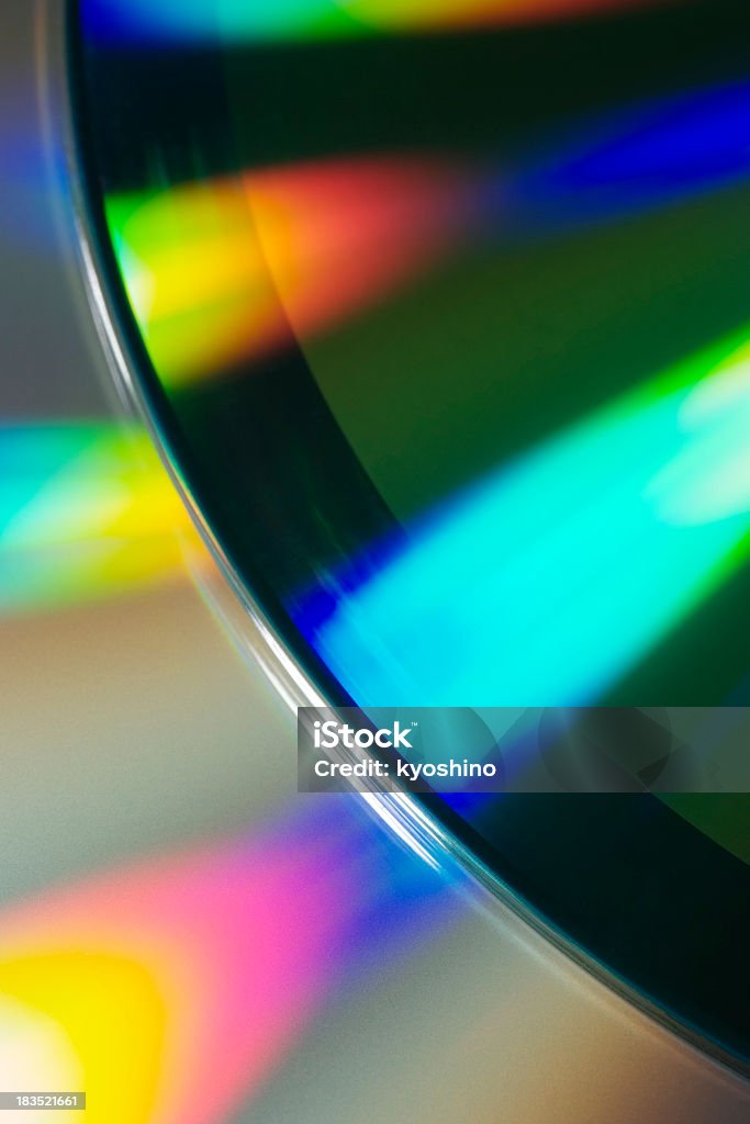 クローズアップの CD /DVD にレインボーカラー - CD-ROMのロイヤリティフリーストックフォト