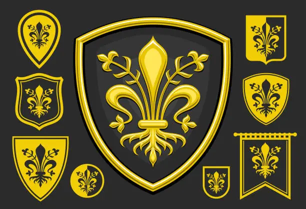 Vector illustration of Vector Florence Emblem Set